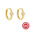 S925 Sterling Silver Geometric Flower Earring With Electroplating Treatment For Women