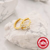S925 Sterling Silver Geometric Flower Earring With Electroplating Treatment For Women