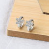 S925 Sterling Silver Geometric Flower Earrings With Micro Inlaid Zircon Simple Fashion Electroplated Jewelry