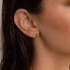 S925 Sterling Silver Geometric Green Zircon Earrings For Women Electroplated