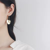 S925 Sterling Silver Geometric Heart Earrings For Women Sweet Elegant Electroplated Stud Earrings