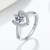 S925 Sterling Silver Geometric Heart Open Ring For Women With Diamond Inlay Electroplated Fashion Jewelry