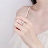 S925 Sterling Silver Geometric Heart Open Ring For Women With Diamond Inlay Electroplated Fashion Jewelry
