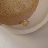 S925 Sterling Silver Geometric Heart Ring For Women Electroplated Simple Fashion