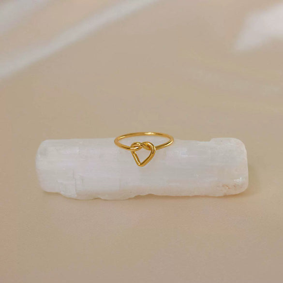 S925 Sterling Silver Geometric Heart Ring For Women Electroplated Simple Fashion