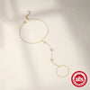 S925 Sterling Silver Geometric Heart Shaped Electroplated Women's Bracelet Ring Chain Finger Chain