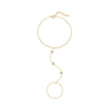 S925 Sterling Silver Geometric Heart Shaped Electroplated Women's Bracelet Ring Chain Finger Chain