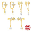 S925 Sterling Silver Geometric Hexagram Electroplated Women's Earrings