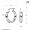 S925 Sterling Silver Geometric Hoop Earrings For Women Electroplated Punk Style