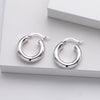 S925 Sterling Silver Geometric Hoop Earrings For Women Electroplated Punk Style