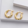 S925 Sterling Silver Geometric Hoop Earrings For Women Electroplated Punk Style