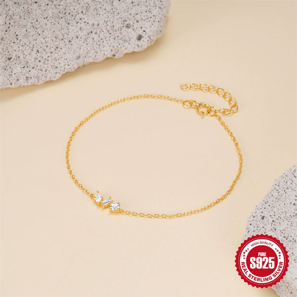 S925 Sterling Silver Geometric Horse Eye Pendant Women's Bracelet With Diamond Design Sense And Electroplating