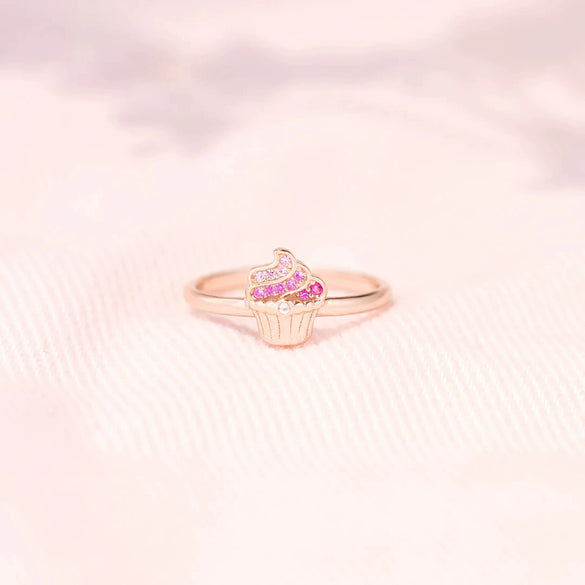 S925 Sterling Silver Geometric Ice Cream Cone Ring For Women Electroplated