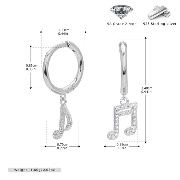 S925 Sterling Silver Geometric Inlaid Zircon Women's Earrings