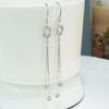 S925 Sterling Silver Geometric Interlocking Tassel Earrings Elegant Fairy Style Long Ear Line