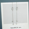 S925 Sterling Silver Geometric Interlocking Tassel Earrings Elegant Fairy Style Long Ear Line