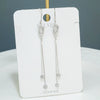 S925 Sterling Silver Geometric Interlocking Tassel Earrings Elegant Fairy Style Long Ear Line