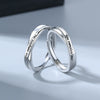 S925 Sterling Silver Geometric Letter Ring Electroplated Adjustable Open Band Couple Jewelry
