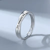 S925 Sterling Silver Geometric Letter Ring Electroplated Adjustable Open Band Couple Jewelry