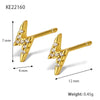 S925 Sterling Silver Geometric Lightning Micropaved Women's Earrings