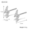 S925 Sterling Silver Geometric Lightning Micropaved Women's Earrings