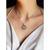S925 Sterling Silver Geometric Lotus Flower Crystal Necklace For Women With Ochain And Electroplating