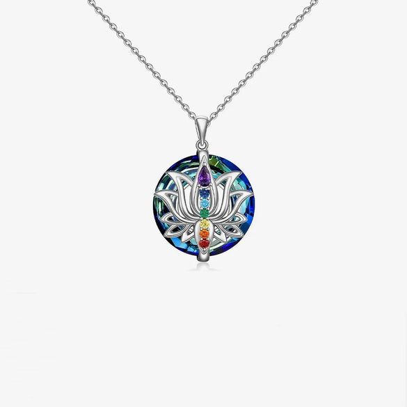 S925 Sterling Silver Geometric Lotus Flower Crystal Necklace For Women With Ochain And Electroplating