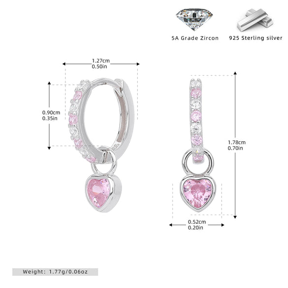 S925 Sterling Silver Geometric Love Earrings