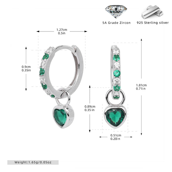 S925 Sterling Silver Geometric Love Earrings