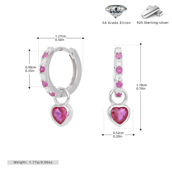 S925 Sterling Silver Geometric Love Earrings
