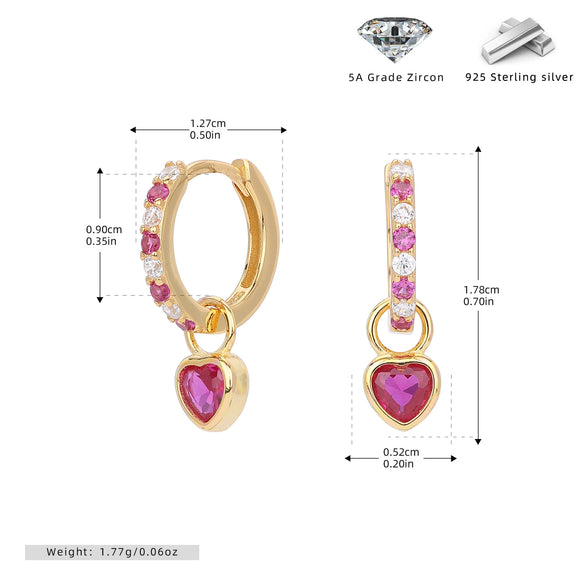 S925 Sterling Silver Geometric Love Earrings