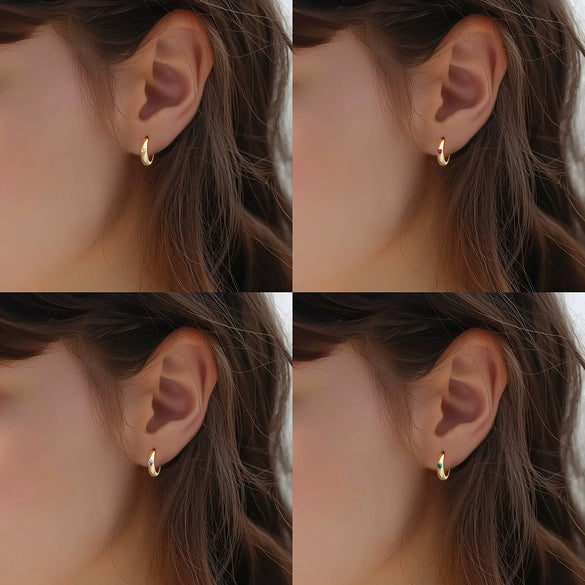 S925 Sterling Silver Geometric Love Zircon Heart Shaped Women's Earrings