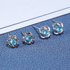 S925 Sterling Silver Geometric Lucky Flower And Heart Stud Earrings For Women Simple Fashion Rotating Design