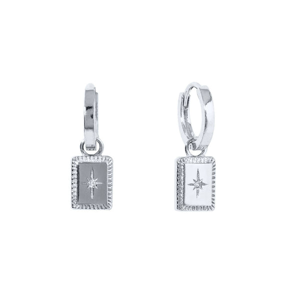 S925 Sterling Silver Geometric Mans Star All Match Earrings With Ear Buckle Elegant And Fashionable Light Luxury Ins Style Zirconia Designed