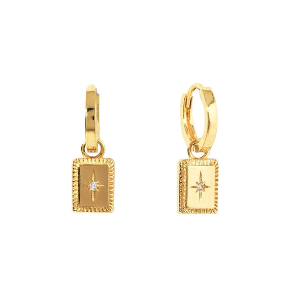 S925 Sterling Silver Geometric Mans Star All Match Earrings With Ear Buckle Elegant And Fashionable Light Luxury Ins Style Zirconia Designed