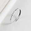S925 Sterling Silver Geometric Mantra Ring Retro Electroplated Adjustable Open Ring For Women And Men