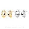 S925 Sterling Silver Geometric Microencrusted Stone Concave Retro Earrings For Women With Electroplating