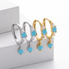 S925 Sterling Silver Geometric Microencrusted Stone Women's Fashion Earrings