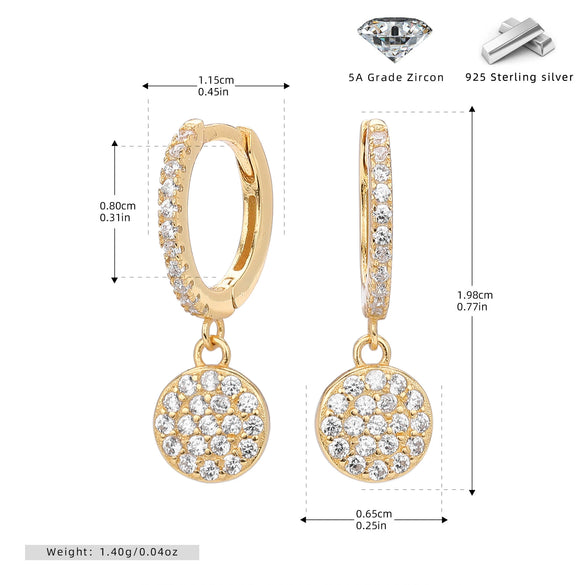 S925 Sterling Silver Geometric Microinlaid Zircon Earrings Fashion Highend Niche Design Women's Jewelry