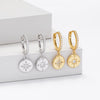 S925 Sterling Silver Geometric Microinlaid Zircon Earrings Light Luxury Jewelry For Women