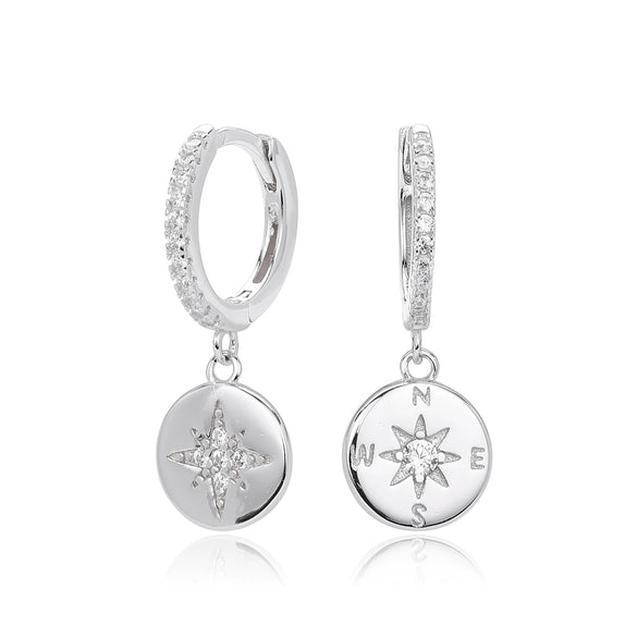S925 Sterling Silver Geometric Microinlaid Zircon Earrings Light Luxury Jewelry For Women