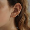 S925 Sterling Silver Geometric Micropaved Light Luxury Women's Fashion Earrings With Doublelayer Tassel Chain