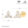 S925 Sterling Silver Geometric Micropaved Zircon Stud Earrings Electroplated Jewelry For Women