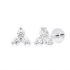 S925 Sterling Silver Geometric Micropaved Zircon Stud Earrings Electroplated Jewelry For Women