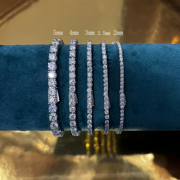 S925 Sterling Silver Geometric Moissanite Diamond Bracelet For Couples Unisex