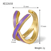S925 Sterling Silver Geometric Oil Dripping Enamel Nonpierced Ear Clips For Women Electroplated