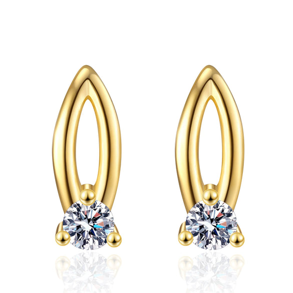 S925 Sterling Silver Geometric Oval Earrings For Women Electroplated