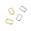 S925 Sterling Silver Geometric Oval Ushaped Electroplated Earrings