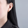 S925 Sterling Silver Geometric Oval Ushaped Electroplated Earrings