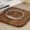 S925 Sterling Silver Geometric Patterned Electroplated Sugar Cube Diamond Bracelet